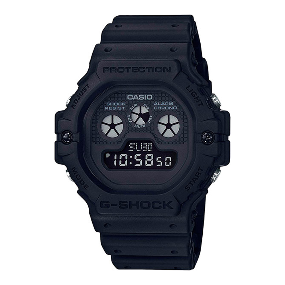 Японские часы мужские CASIO G-SHOCK DW-5900BB-1E с хронографом | Casio 