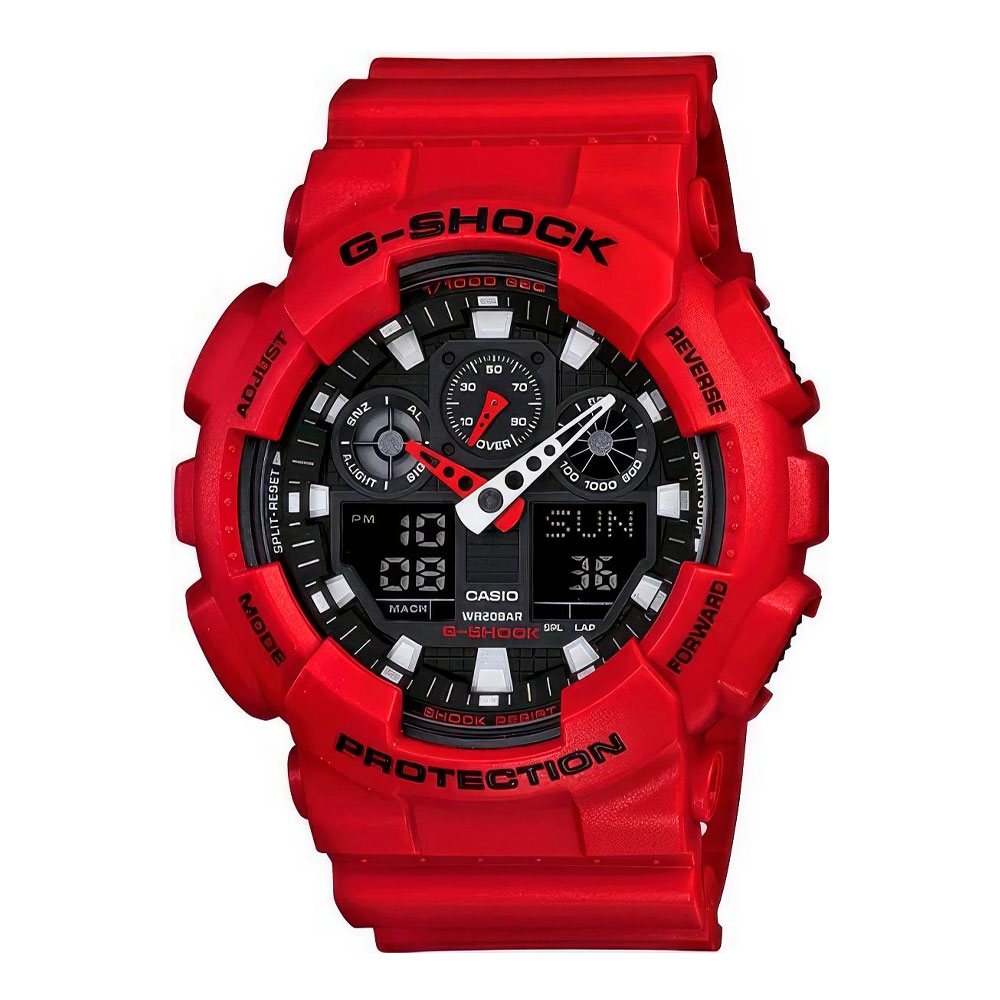 Японские наручные часы мужские Casio G-SHOCK  GA-100B-4A с хронографом | Casio 