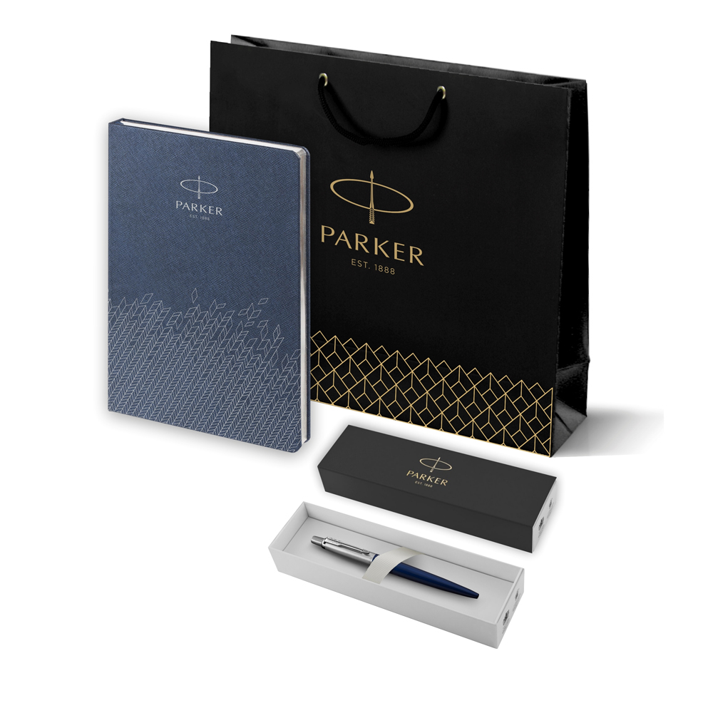 Подарочный набор: Шариковая ручка Parker Jotter Essential, Royal Blue CT и Ежедневник недатированный, синий  PL1951110_5403186 | PARKER 