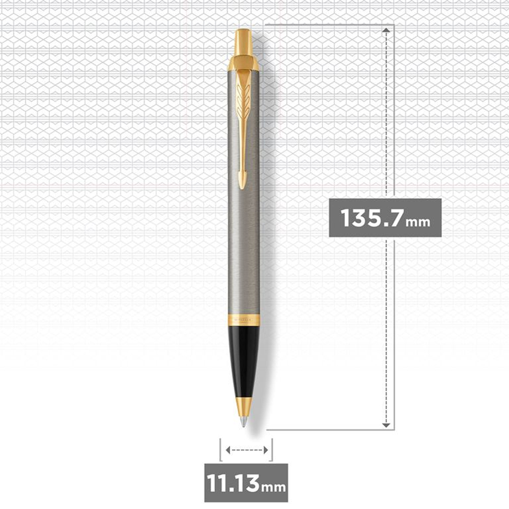 Шариковая ручка Parker IM Metal Core Brushed Metal GT, стержень: M, цвет чернил: blue, в подарочной упаковке. 1931670  | PARKER 