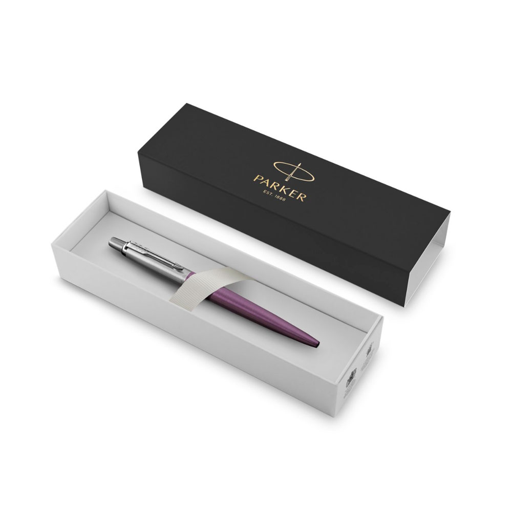 Подарочный набор: Шариковая ручка Parker Jotter Essential, Victoria Violet CT и Ежедневник недатир., серебр. срез, фиолетовый 835195_319005 | PARKER 