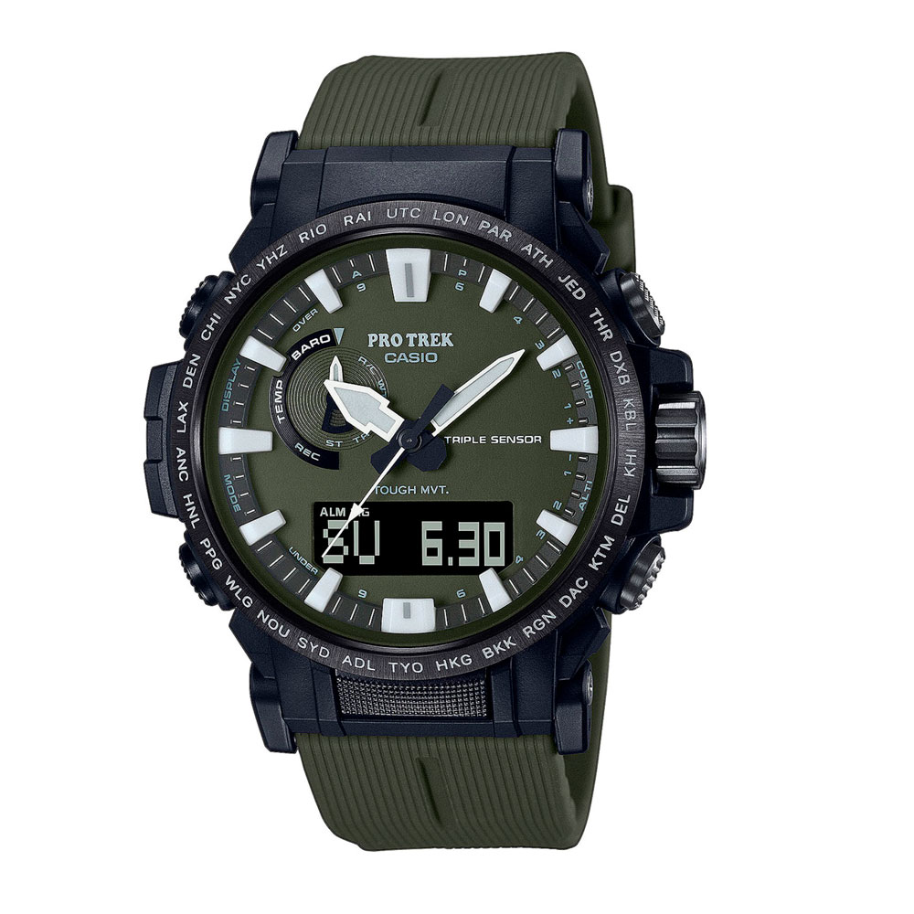 Японские наручные часы мужские Casio Pro Trek PRW-61Y-3E с хронографом | Casio 