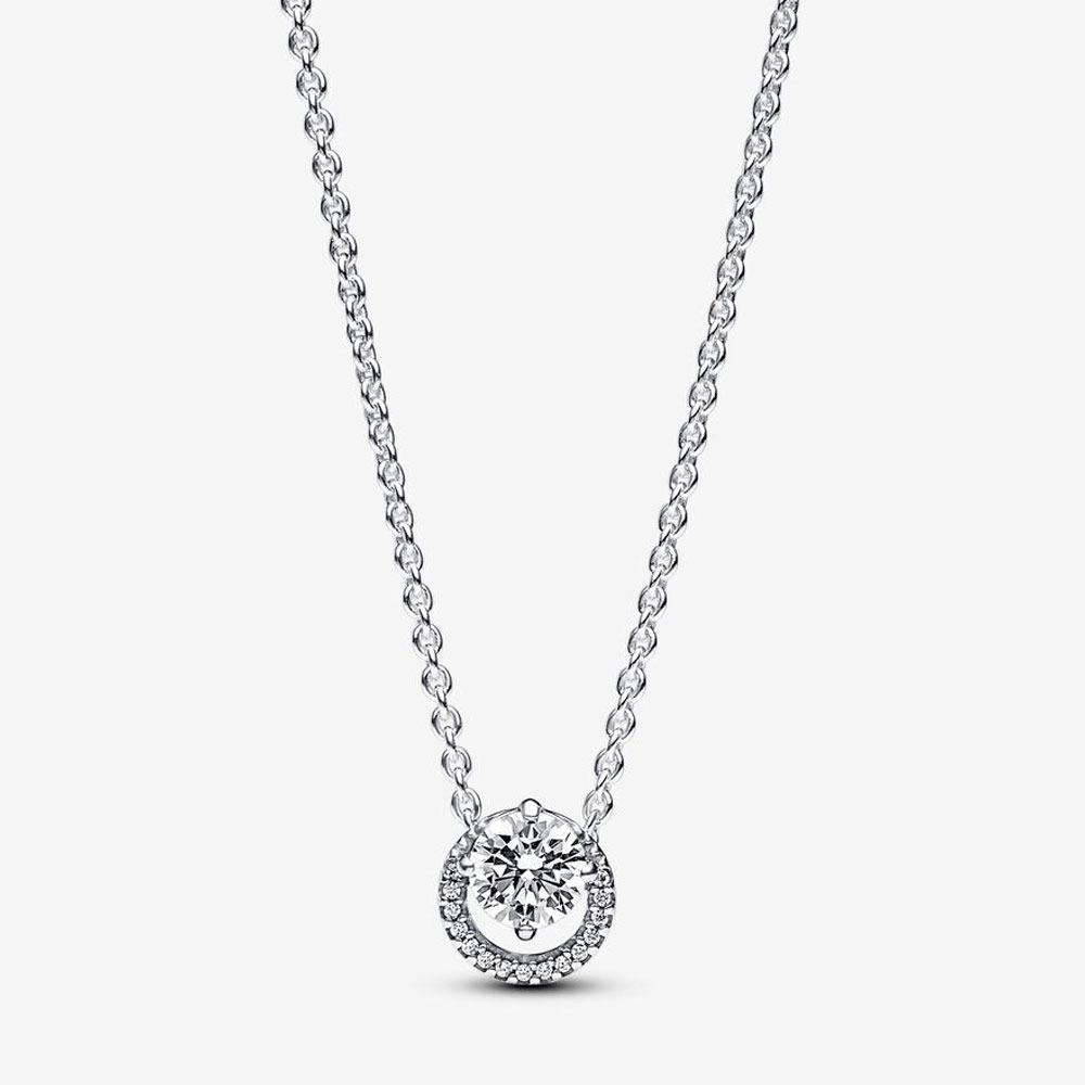 Колье Pandora «Sparkling Round Halo Pendant Collier Necklace» | PANDORA 