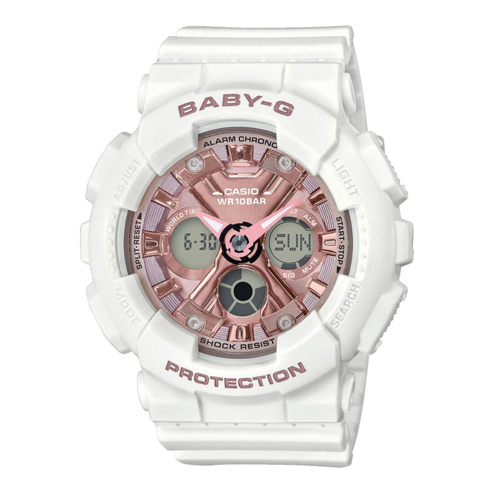 Японские наручные часы женские CASIO Baby-G BA-130-7A1ER с хронографом (BA-130-7A1DR) | Casio 