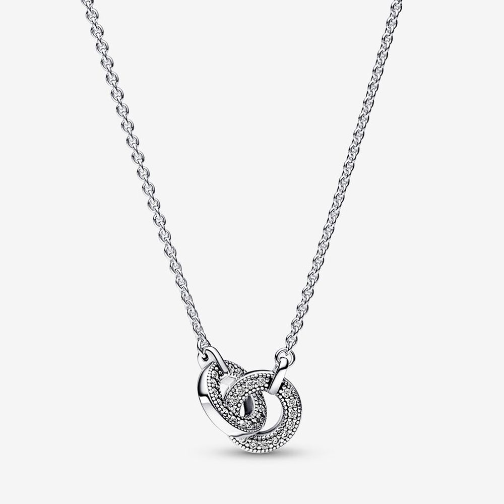 Колье Pandora «Signature Intertwined Pavé Pendant» | PANDORA 