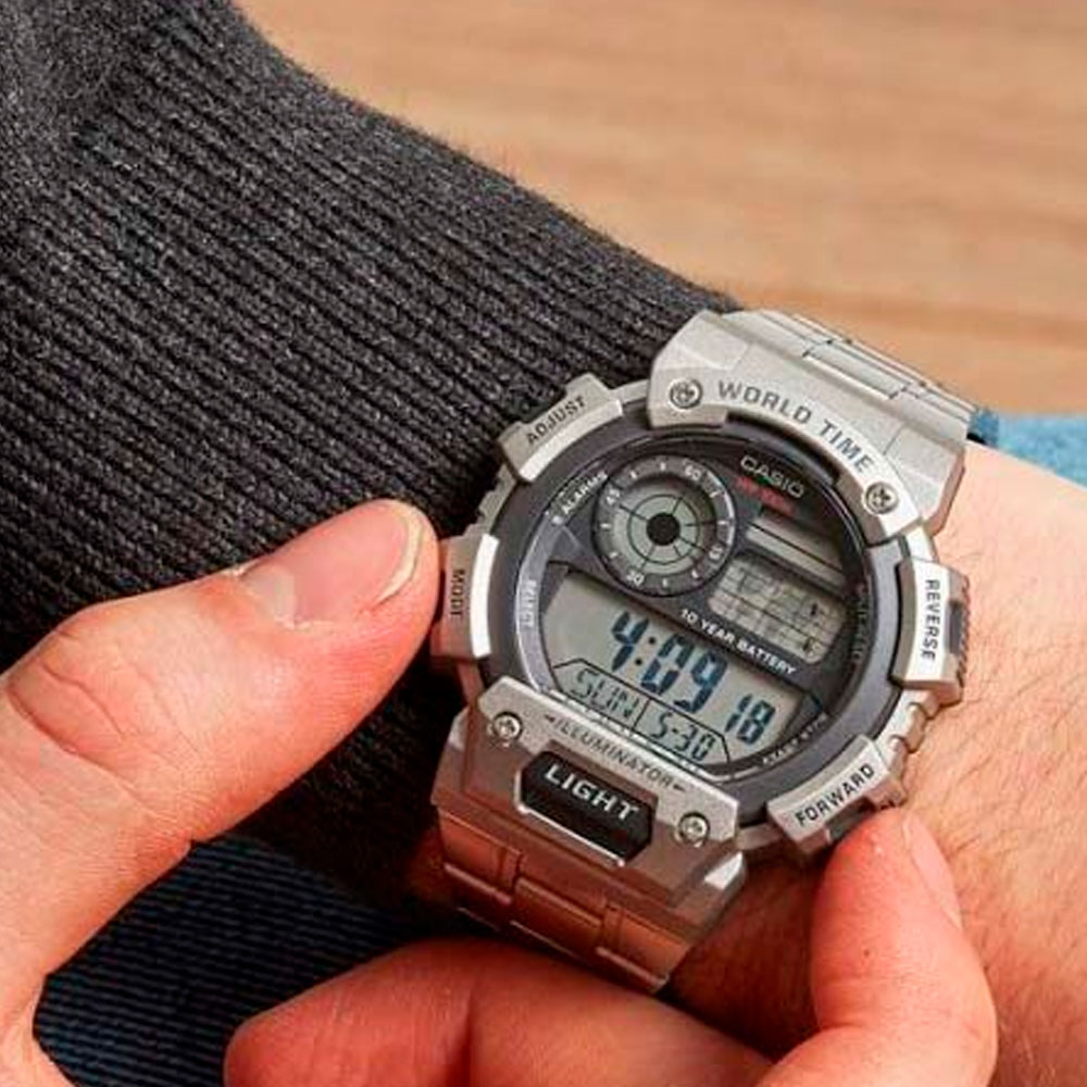 Японские часы мужские CASIO Illuminator Sports AE-1400WHD-1A с хронографом | Casio 