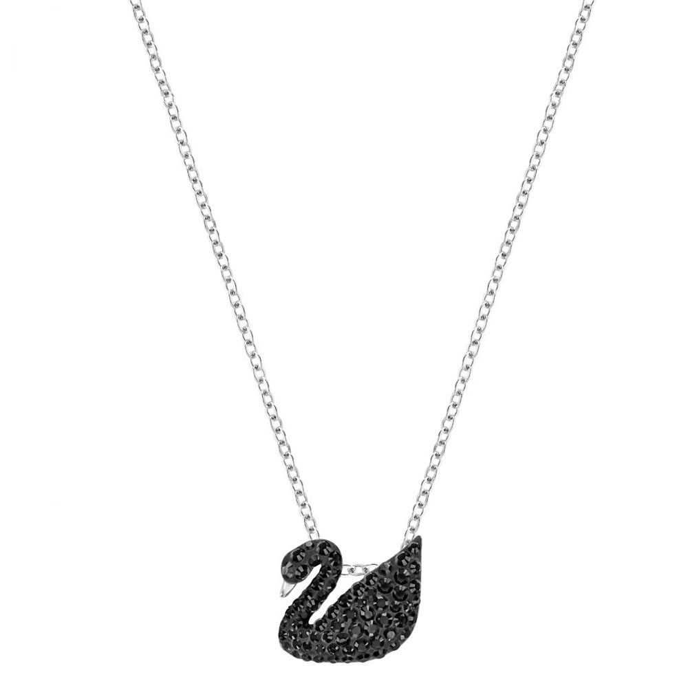 Колье Swarovski  ICONIC SWAN, ЧЕРНЫЙ, РОДИЕВОЕ ПОКРЫТИЕ | SWAROVSKI 