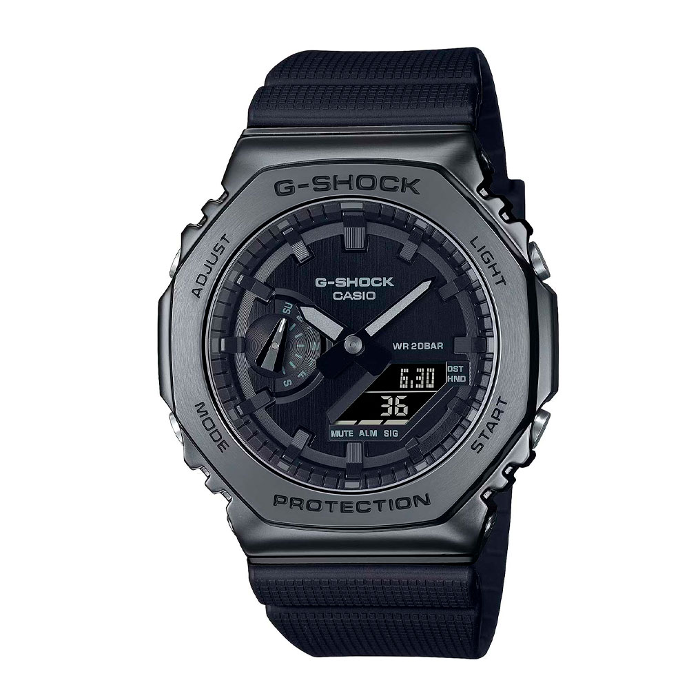 Японские наручные часы мужские Casio G-SHOCK  GM-2100BB-1A с хронографом | Casio 