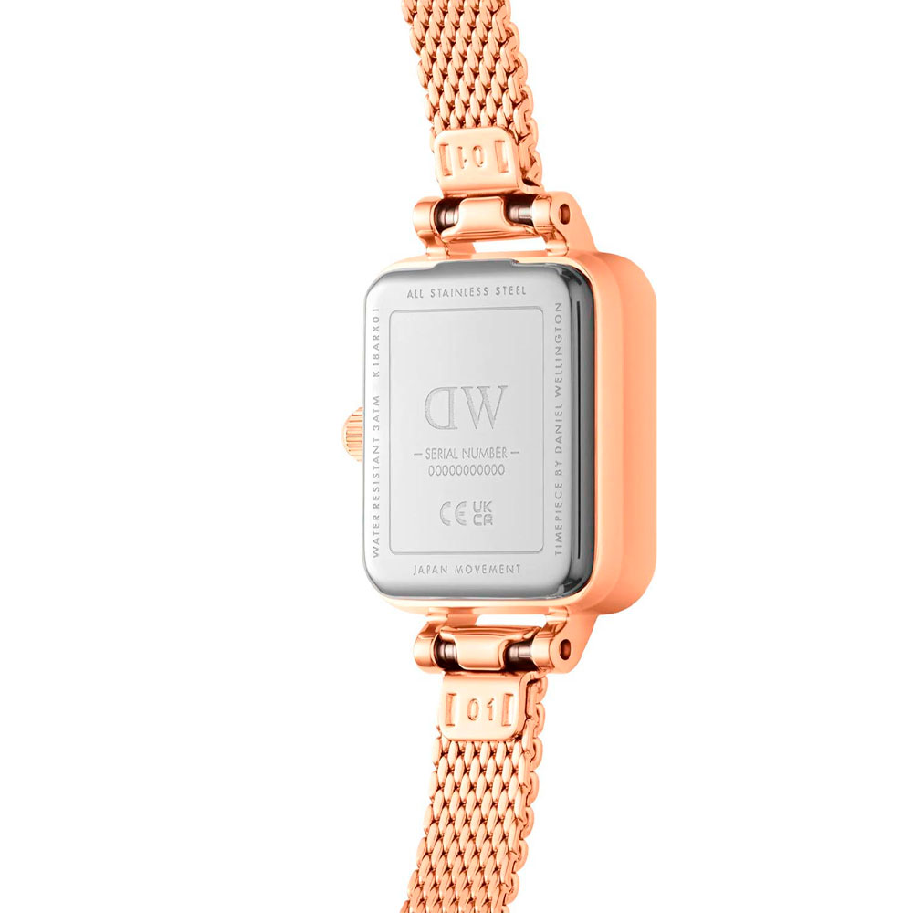 Часы женские QUADRO MINI MELROSE ROSE GOLD ONYX Daniel Wellington DW00100432 | DANIEL WELLINGTON 